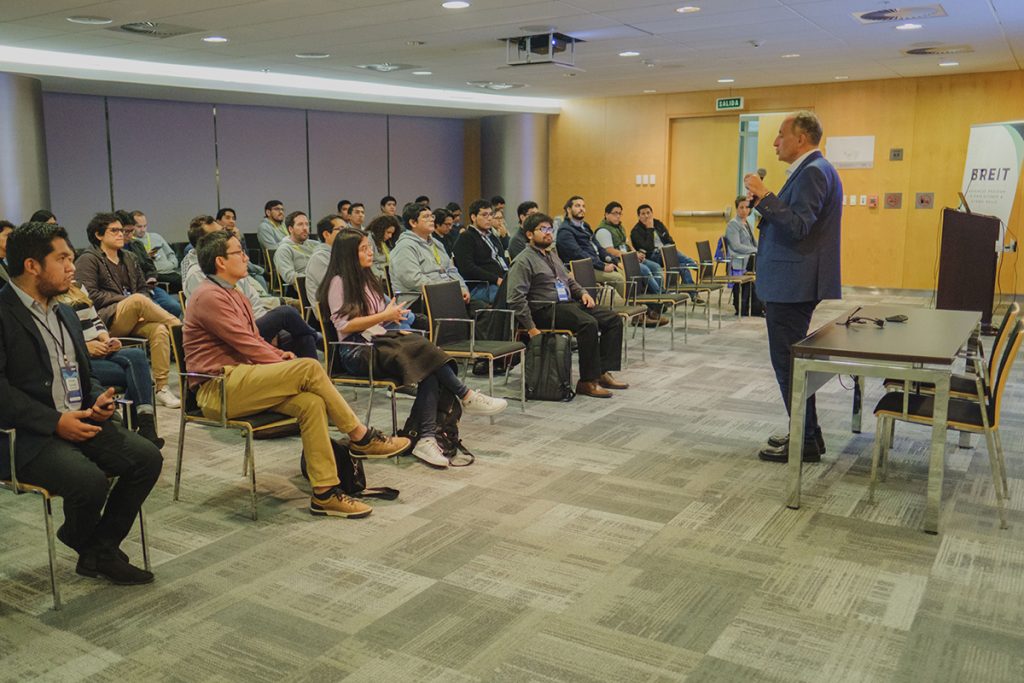 Munther Dahleh speaks to a class at BREIT in Peru.